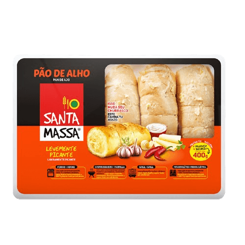 Pão de alho Levemente Picante Santa Massa 400g