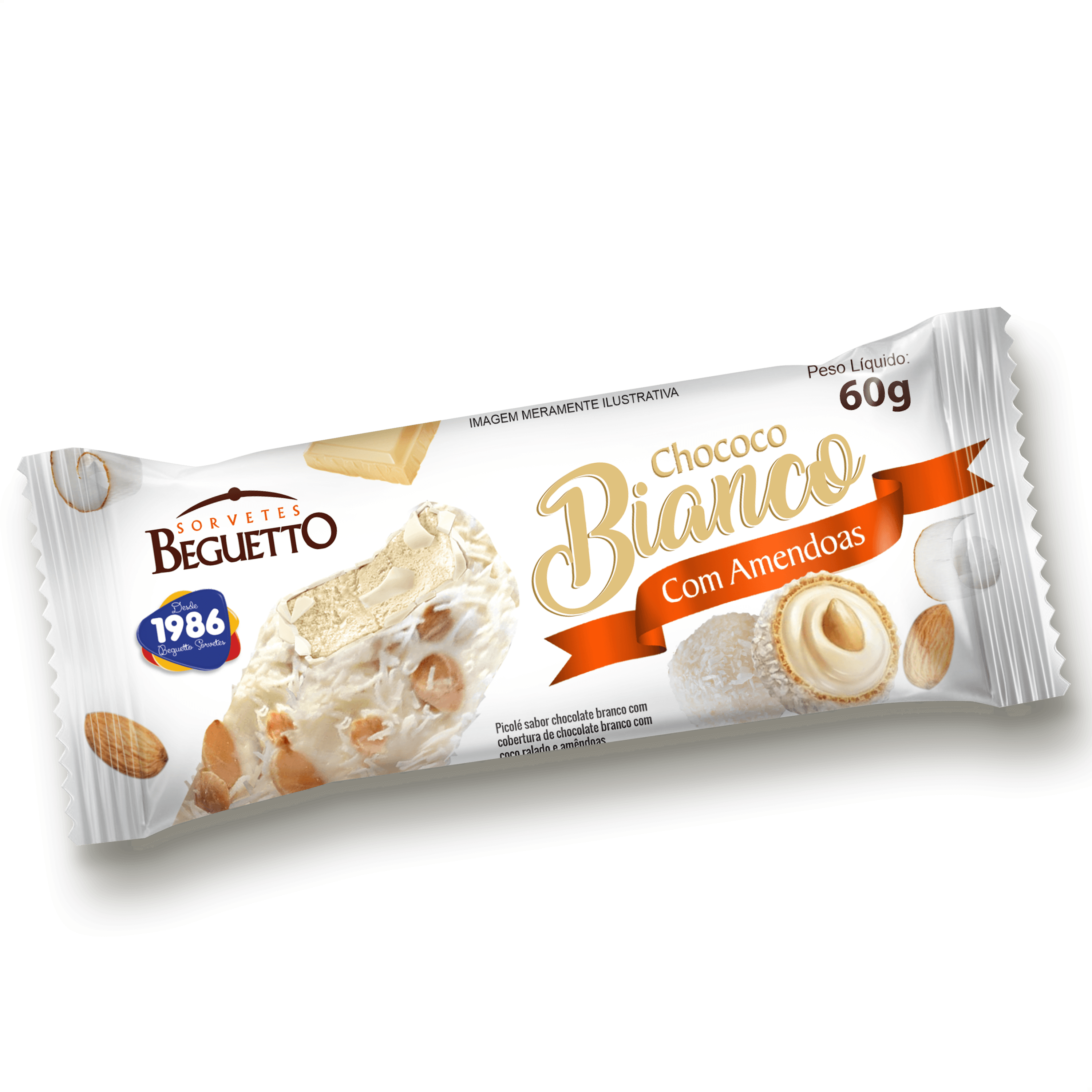 Picolé Choco Bianco Beguetto 60g