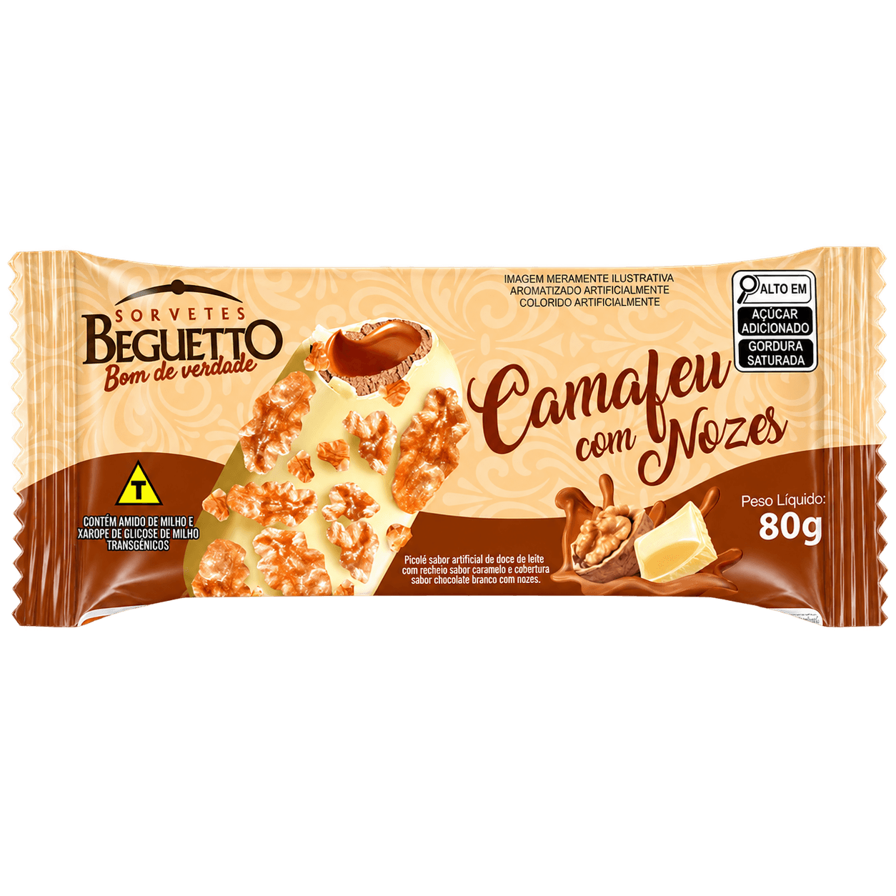 Picolé Camafeu com Nozes Beguetto 80g