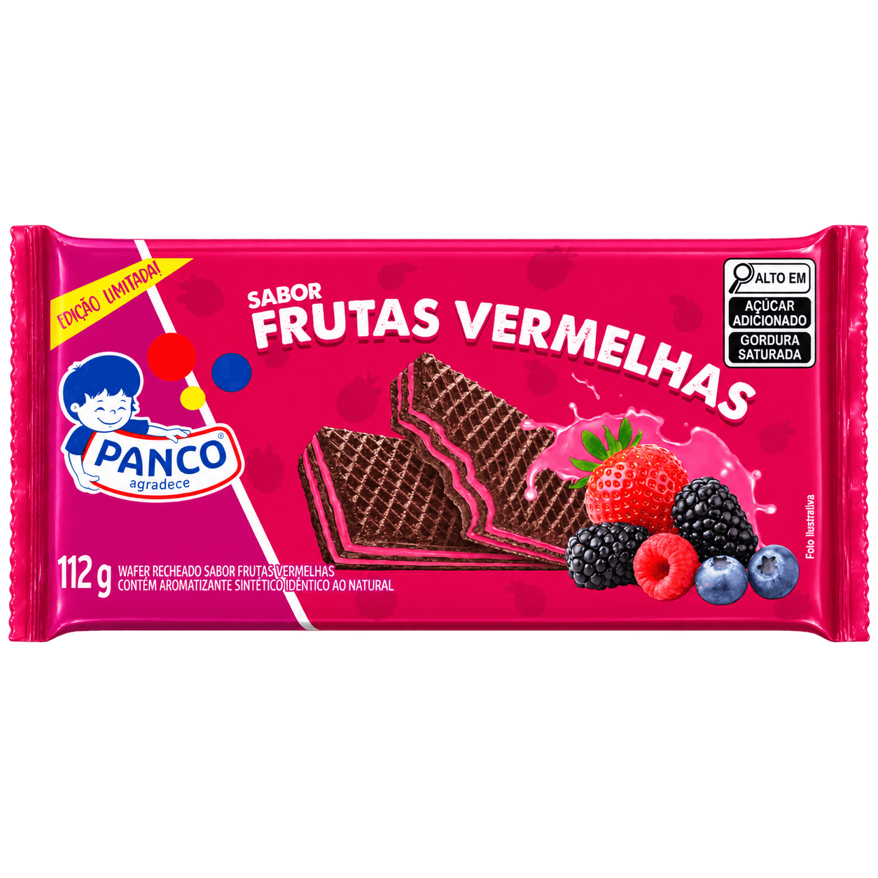 Wafer Frutas Vermelhas Panco 112g