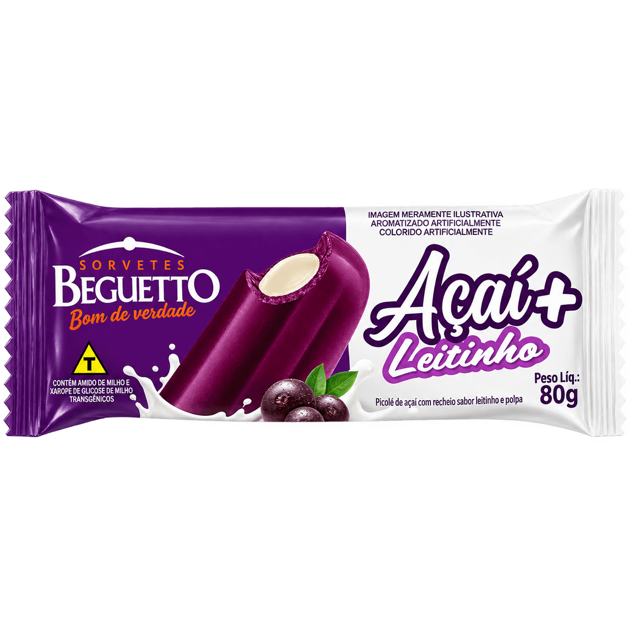 Picolé Açai com Leitinho Beguetto 80g