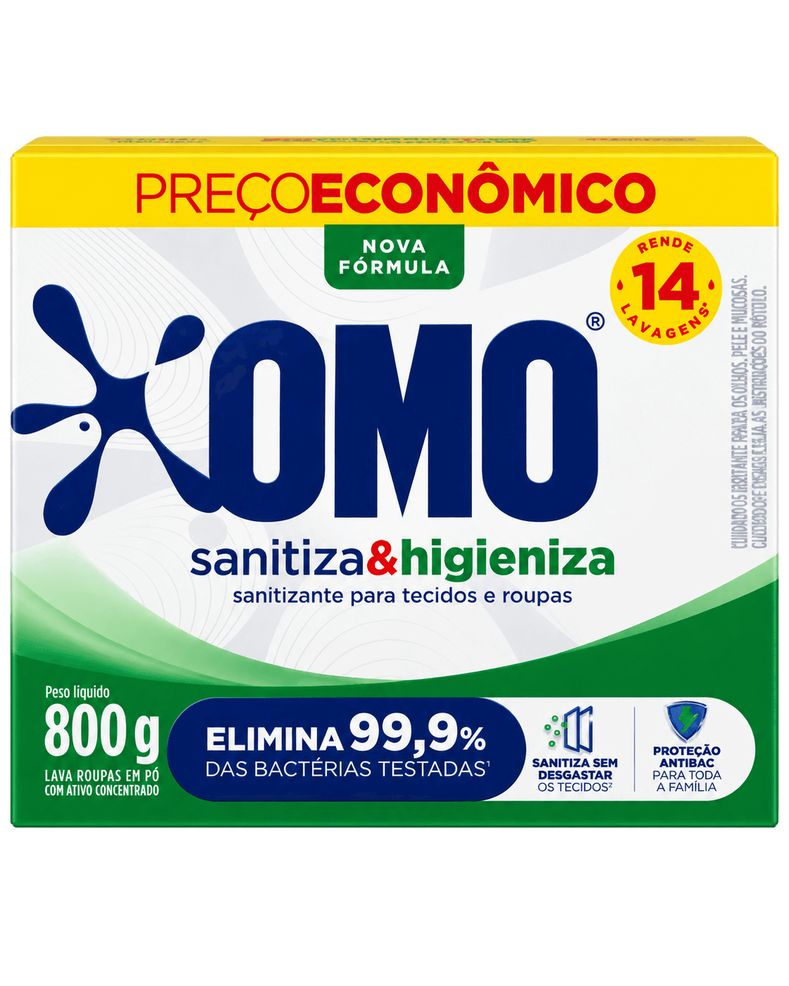 Sabão em Pó OMO Sanitiza & Higieniza 800g