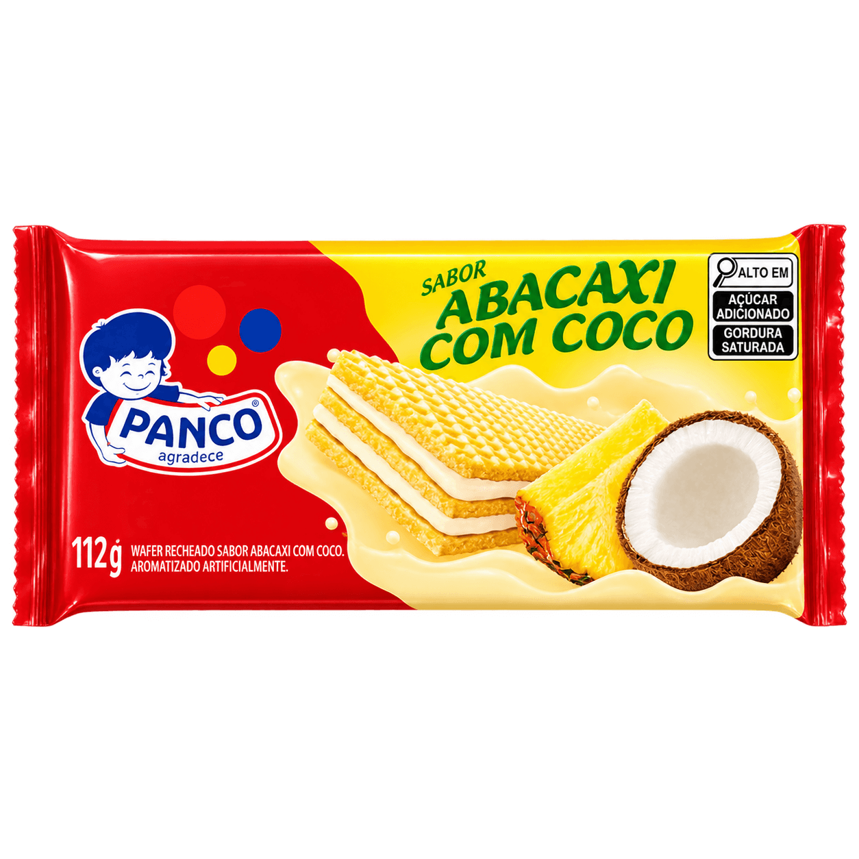 Wafer Abacaxi com Coco Panco 112g